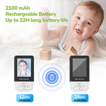 MC628A Wireless Baby Monitor 2.8 Inch Screen Two Way Audio Night Vision Temperature Monitoring 2X Zoom 22H Battery Video Monitoring Pet Baby Surveillance Secure Connection