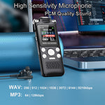 1.44-inch Screen Digital Voice Recorder with Voice Activation 48H Recording 35H Playback 16GB 32GB Dual MIC Noise Reduction for Lecture Meeting Interviewing