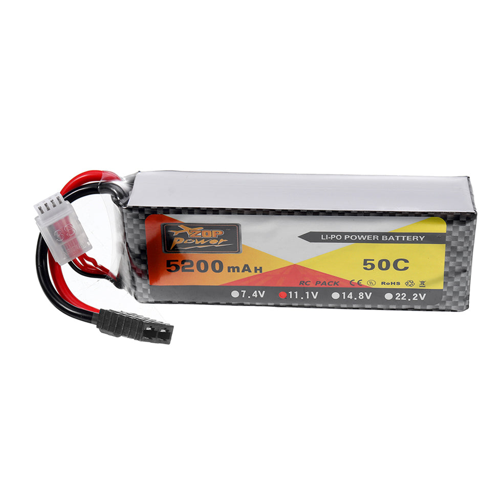 LinkMejor 11.1V 5200mah 50C 3S Lipo Battery TRX Plug for Wltoys 1/8 RC Car