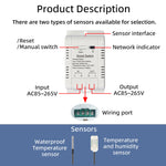 Tuya Zigbe Temperature Humidity Smart Switch 16A 3000W APP Remote Control Voice Control Timer & Schedule for Smart Life & Tuya Smart APP