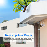 LinkMejor C40 4MP 2.5K Solar Powered Security Camera Rechargeable WiFi Outdoors Camera Color Night Vision Motion Detection Spotlight/Siren Alarm CCTV Surveillance Camera Work with Alexa