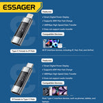 Essager ES-OTG25 30W/60W iP Male to Type-C Female / Type-C Male to iP Female Digital Display Adapter Converter for Phone Tablet for Smart Earbuds