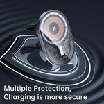 Mcdodo 15W Magnetic Wireless Charger Car Mount PD3.0 QC3.0 Fast Charging Transparent 360° Rotation Breathing Light