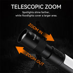 LinkMejor T7 Multifunctional 1500 Lumen Rechargeable LED Flashlight with Side Light Adjustable Camping Stand for Outdoor Adventures Camping Riding LED Torch Work Light