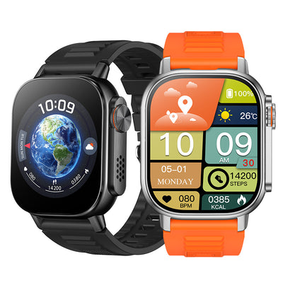 V5 2.01-inch HD Screen 1000mAh Massive Battery LED Flashlight Compass Voice Assistant bluetooth Call Heart Rate Blood Oxygen Monitor Sleep Monitoring Breathing Exercise SOS Multi-sport Modes IP68 Waterproof Smart Watch