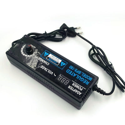 Adjustable Voltage Adapter 3-24V5A 120W Clear Display Screen High Efficiency 100-240V AC Input Premium 22-Wire Cable Ideal Power Solution for Various Devices Selectable Plug Type