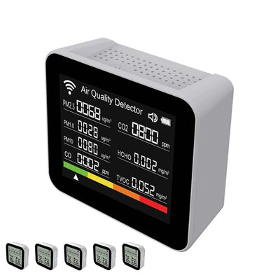 20-in-1 Tuya Multifunctional Air Quality Tester CO2 CO TVOC HCHO PM2.5 Temperature Humidity Monitor Tuya APP Control 2000mAh Battery