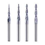 1/8 Inch Shank Tapered CNC Router Bits Ball Nose End Mill Set TiAIN Coated 2 Flute Cutting Tool for Carving Engraving Cutting Wood Metal Acrylic MDF