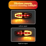 LinkMejor Bicycle Solar Charging Wireless Remote Control Turn Signal Taillights USB Rechargeable Waterproof Bike Rear Light for Outdoor Night Riding Safety