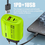 [GaN Tech] APD-555 45W 2-Port USB PD Charger USB-A+USB-C PD Fast Charging Wall Charger Adapter EU Plug US Plug for iPhone 16 15 14 13 Pro Max for Huawei Mate XT for Xiaomi MIX Fold4 for Samsung Galaxy Z Flip6