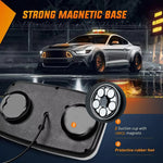 48 LED Magnetic Emergency Strobe Lights Roof Top Car Safety Warning Flashing Light 12V/24V Amber Stroboscopes Trucks Police Lamp