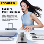 [GaN Tech] ESSAGER ES-CD65 65W 2-Port USB PD Charger USB-A+USB-C PD3.0 QC2.0/3.0/4.0 AFC PPS SCP FCP Fast Charging Wall Charger Adapter EU Plug for iPhone 17 17Pro 16 Pro Max 15 14 for Xiaomi 17pro for HUAWEI for OPPO