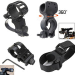 Bicycle Handlebar Light Bracket 360 Degree Rotatable Bike Lamp Holder LED Flashlight Plastic Clip Bike Light Mount Bracket