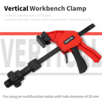 Woodworking MFT Dog Clamp 4"/10"/16" Vertical Bench Clamp for 20mm Dog Hole 60kg Heavy Duty Clamping Force Tool-Free Locking System