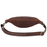 LinkMejor Genuine Leather Men's Belt Bag Crazy Horse Leather Casual Crossbody Bag Classic Retro Chest Bag Outdoor Storage Mountaineering Mobile Phone Bag Waist Bag