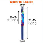 1pc DLC Coating Milling Blade Solid Carbide Bearing Guided Trim Bit 2 Flutes Spiral Flush Trim 8MM Shank Woodworking End Mill