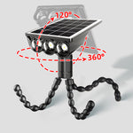 Elfeland Solar Octopus Spotlight With 3 Flexible Tentacles for Wrapping 360° Rotatable Head IP44 Waterproof for Garden Camping Decor