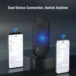 Sunitec Car Bluetooth Speakerphone Dual 3W Speaker for Safe Driving Support Siri Google Assistant Voice Calls/Motion Auto ON Off Sun Visor Car Bluetooth