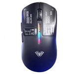 LinkMejor SC650 Tri-mode Gaming Mouse with Smart Screen Display PAW3311 Sensor RGB Lighting 800-12000DPI 1000Hz 500mAh Battery Lightweight Design E-sports Gamer Mice for PC Laptop Computer
