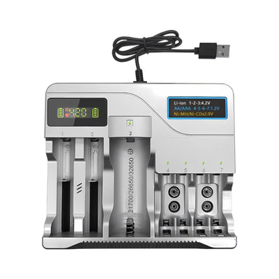 MS-5D889 18650 Battery Charger 7 Slots LCD Rechargeable Batteries Charging For 4.2V AA AAA 18650 26650 16340 Lithium Intelligent Charging