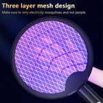 LinkMejor 3 In 1 3000V Cordless Rechargeable Electric Mosquito Bug Zapper Foldable Handheld Mosquito Killing Lamp Fly Trap