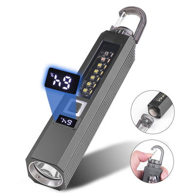 LinkMejor Compact Torch Power Display 1200LM Super Bright Flashlight 10 Light Modes Multi Light Source for Outdoor Fishing Emergency