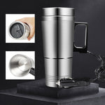 12V/24V Car Electric Heating Mug Water Heater Thermos Stainless Steel Heating Kettle Electric Cup Heating Water Cup Car Water Heater Insulation Cup