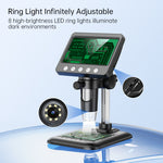 4.3 Inch Digital Microscope 50X-1000X Magnification 2 Million Pixel HD Camera 8 LED Lights Portable USB Rechargeable Industrial Inspection Tool