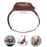 LinkMejor Men's Genuine Leather Fanny Bag Adjustable Strap Waist Bag Retro Crossbody Chest Bag