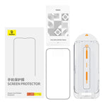 LinkMejor Crystal Series Anti-Glare Full-Coverage HD Tempered Glass Screen Protector with Dust Filter for iPhone 15 15 Plus 15Pro 15 Pro Max