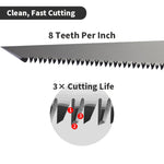Folding Jab Saw 6 Inch 3 Edged Tooth 8 TPI Drywall Cutter Compact Keyhole Saw Non Slip Grip Manganese Steel Blade for Precise Drywall Wood Wallboard Cutting Manual Hand Tool
