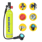 [US Direct] DEDEPU S5000PLUS-B 1L Scuba Tank Oxygen Diving Cylinder with 8-20 Minutes Respirator Breathing Portable Snorkeling Scuba Tank Kit with Snorkel Mask Adapter