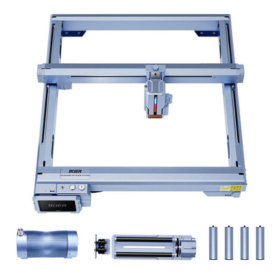 Refurbishned iKier K1 Ultra 36W Laser Engraver + R2 Rotary 800mm/s Engraving Speed Auto Focus Infrared Positioning USB Wi-Fi Control