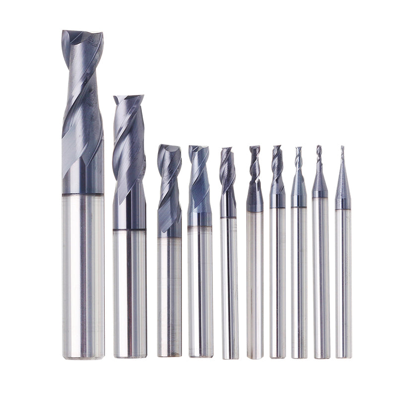 LinkMejor 1-10mm HRC55 TiAlN 2 Flutes End Mill Cutter Tungsten Carbide Milling Cutter CNC Tool