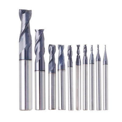 LinkMejor 1-10mm HRC55 TiAlN 2 Flutes End Mill Cutter Tungsten Carbide Milling Cutter CNC Tool