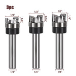 1Pcs Flush Trim Router Bit 3-Flute Tungsten Carbide 1/4 Inch Shank Top Bearing Pattern Bit for Woodworking