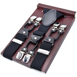 Men's Suspender Business Trousers Strap Clips Braces Vintage Casual Suspensorio Trousers Six-clip Shoulder Straps