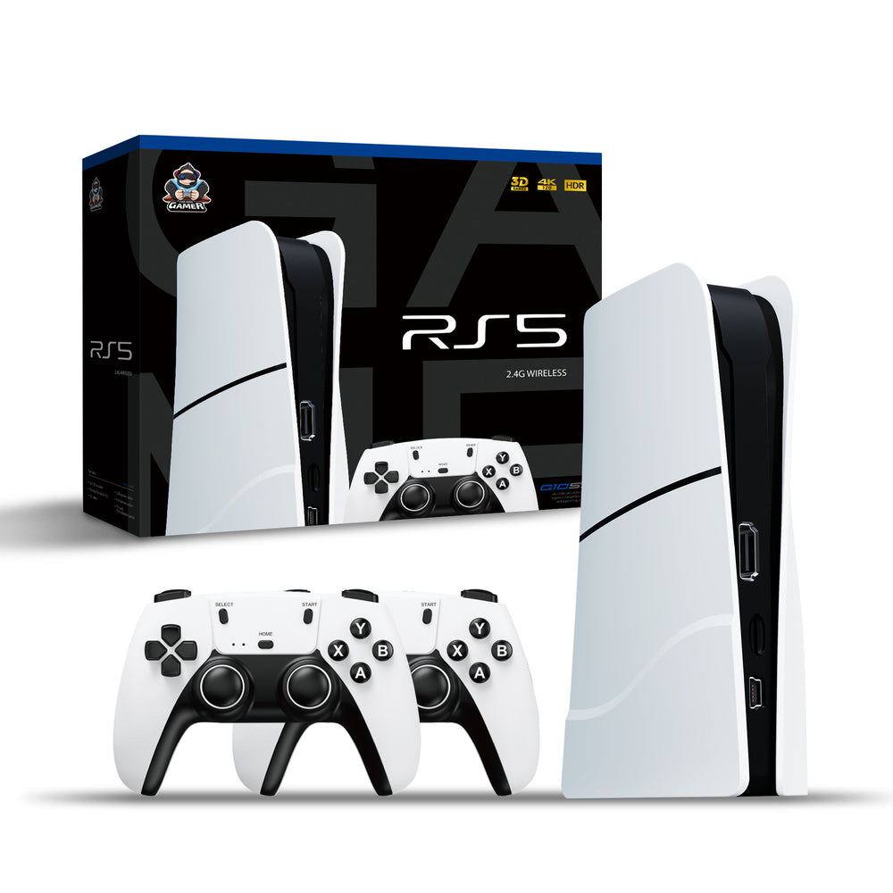[128G] Q10SE RS5 4K UHD Android Gaming Console 40000+ Preloaded Games Support HD Output 2-in-1 3D HD Gaming Player with Dual Wireless Controllers 40 Emulators+