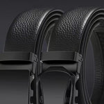 120cm Fashionable Business Casual Men's Belt Auto Metal Buckle PU Leather Adjustable Pants Waistband for Male