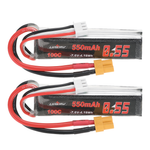 LinkMejor 7.6V 550mAh 100C 2S LiPo Battery XT30 Plug for RATE W20 Happymodel Mobula 8 GEPRC TinyGo Crux3 Cinewhoop FPV Drone RC Helicopter
