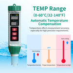 5-in-1 Water Quality Tester MF-X51 pH TDS Salinity EC Temperature Meter Accurate Portable Digital Water Analyzer for Aquariums Pools Labs Farming