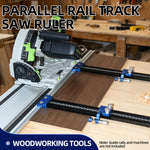 LinkMejor Parallel Guide for Track Saw Micro Level Fine Tuning Zero Calibration Repeatable Cuts Quick Detach for Makita/Festool/Milwaukee