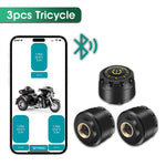 Car TPMS Tire Pressure Monitoring System Bluetooth 5.0 Mobile Phone Display Motorcycle Car Tyre Pressure Sensor for lOS Android
