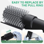 Tevorex Multifunctional Cordless Electric Grill Brush 3 Speeds Adjustable 180° Rotation 360° Guard 2600mAh Long Battery IPX7 Waterproof Rechargeable BBQ Grill Brush for Kitchen Camping Cleaning