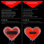 DIY Electronic Kit Heart-Shaped LED Flow Light 32/25 LEDs Colorful Light FR-4 Circuit Board Battery Powered Educational Project Electronics Soldering Practice