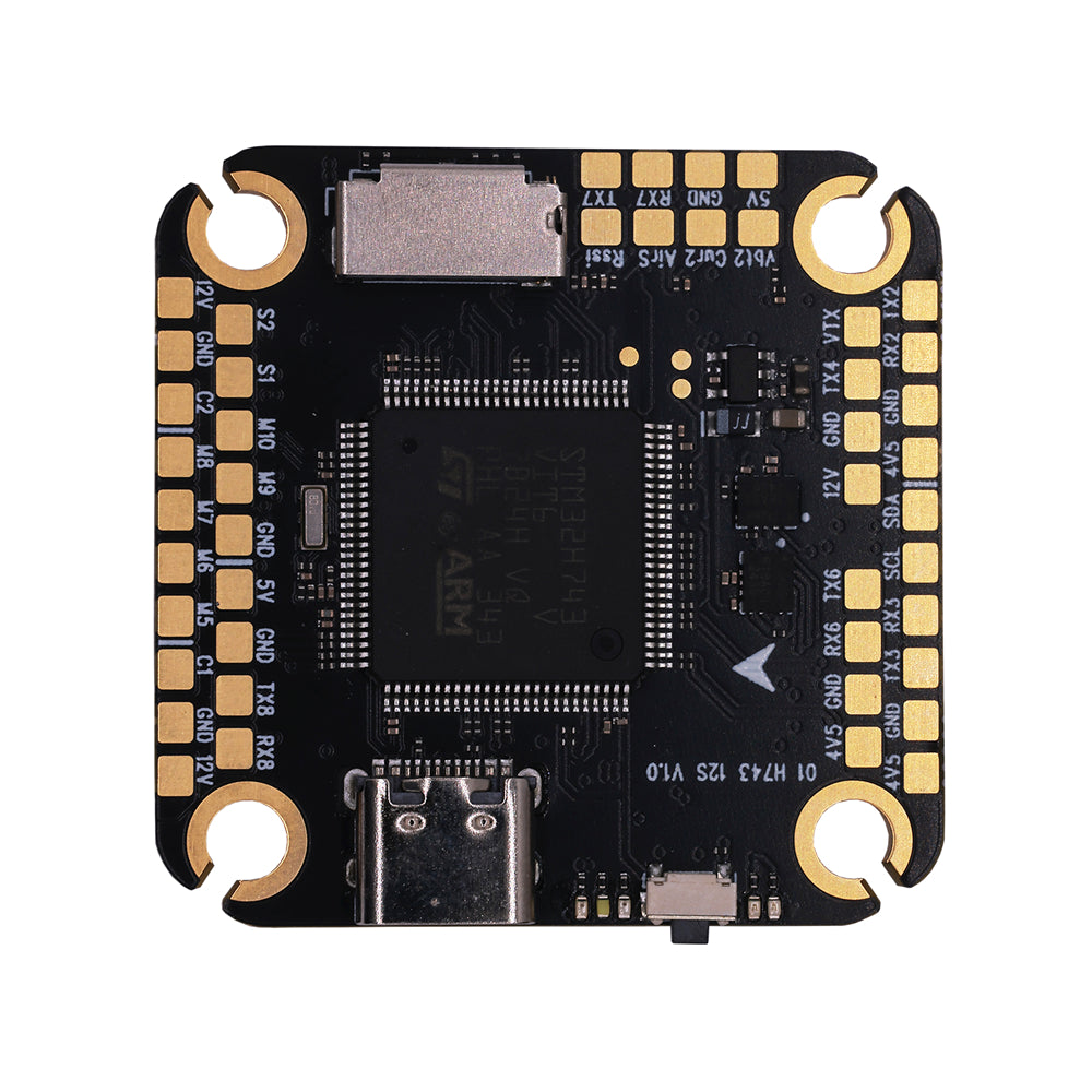 HAKRC H743 6-12S ICM42688 Flight Controller with 5V 12V BEC Output Barometer External MicroSD Card for RC FPV Racing Drones