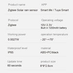 Tuya Smart Zigbe Rain Sensor With Light Detector Solar Operated IP65 Outdoor Waterproof Rain Detector Smart life Remote Control