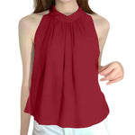 LinkMejor Elegant Style Womens Tank Vest Summer Sleeveless O-Neck Plain Casual Loose Camisoles Top