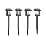 Elfeland 2Pcs/4Pcs Solar Pathway Light Auto Operation Waterproof IPX4 Long Duration Efficient Solar Panel Charging for Outdoor Garden Landscape Lighting