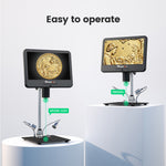 AD210 10" Digital Microscope 5X-260X Magnification Adjustable LCD for PCB/SMD 1080P Soldering Microscopio